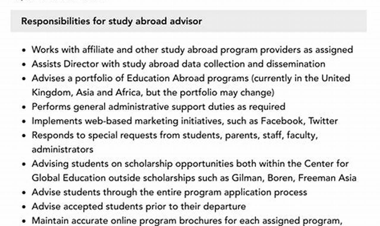 Guide to Study Abroad Advisor Positions + Jobs Abroad Study Travel Abroad | Explore Educational Trips & Global Learning Opportunities Guide to Study Abroad Advisor Positions + Jobs Abroad | Study Travel Abroad | Explore Educational Trips & Global Learning Opportunities