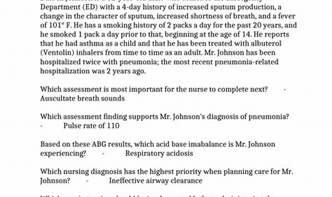 Hesi Case Study On Copd With Pneumonia